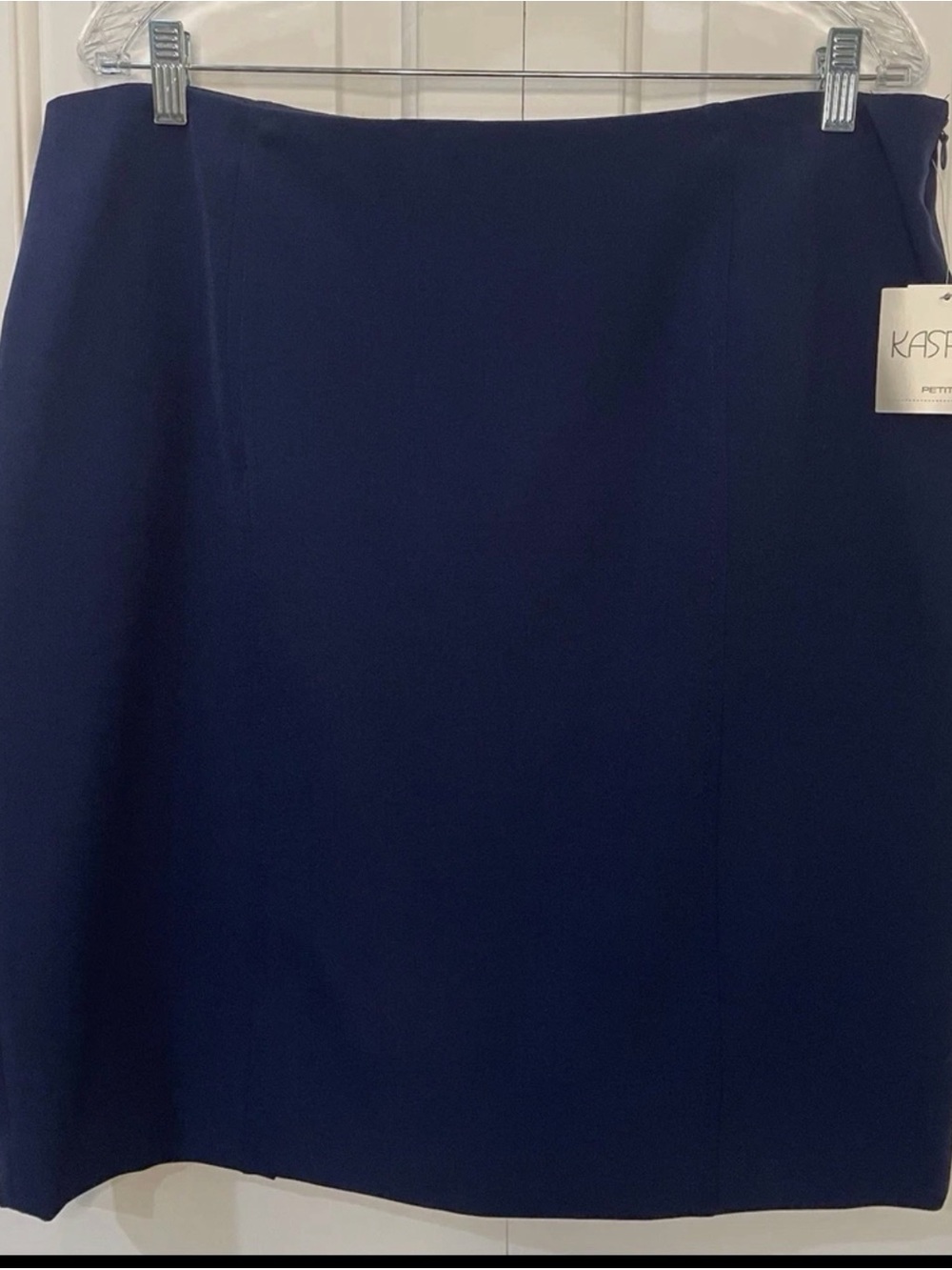 Kasper Navy Blue Pencil Skirt Womens Size 16P Lined Career NWT $69